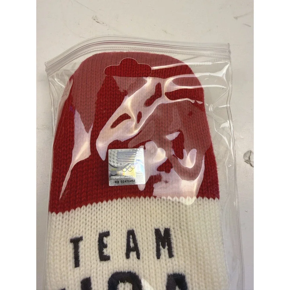 Fanatics Team USA Olympic Scarf and Mittens Set Red White Blue Winter Knit New